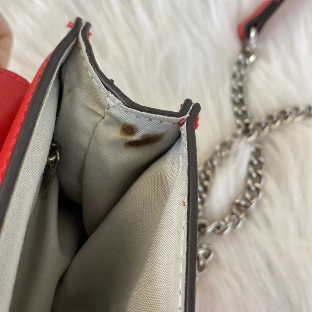 BCBG Red Mini Purse Chain Strap Handbag - Picture 9 of 14